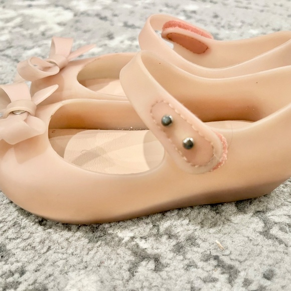 Mini Melissa Peach Bows strap shoes size 8 - Picture 5 of 9